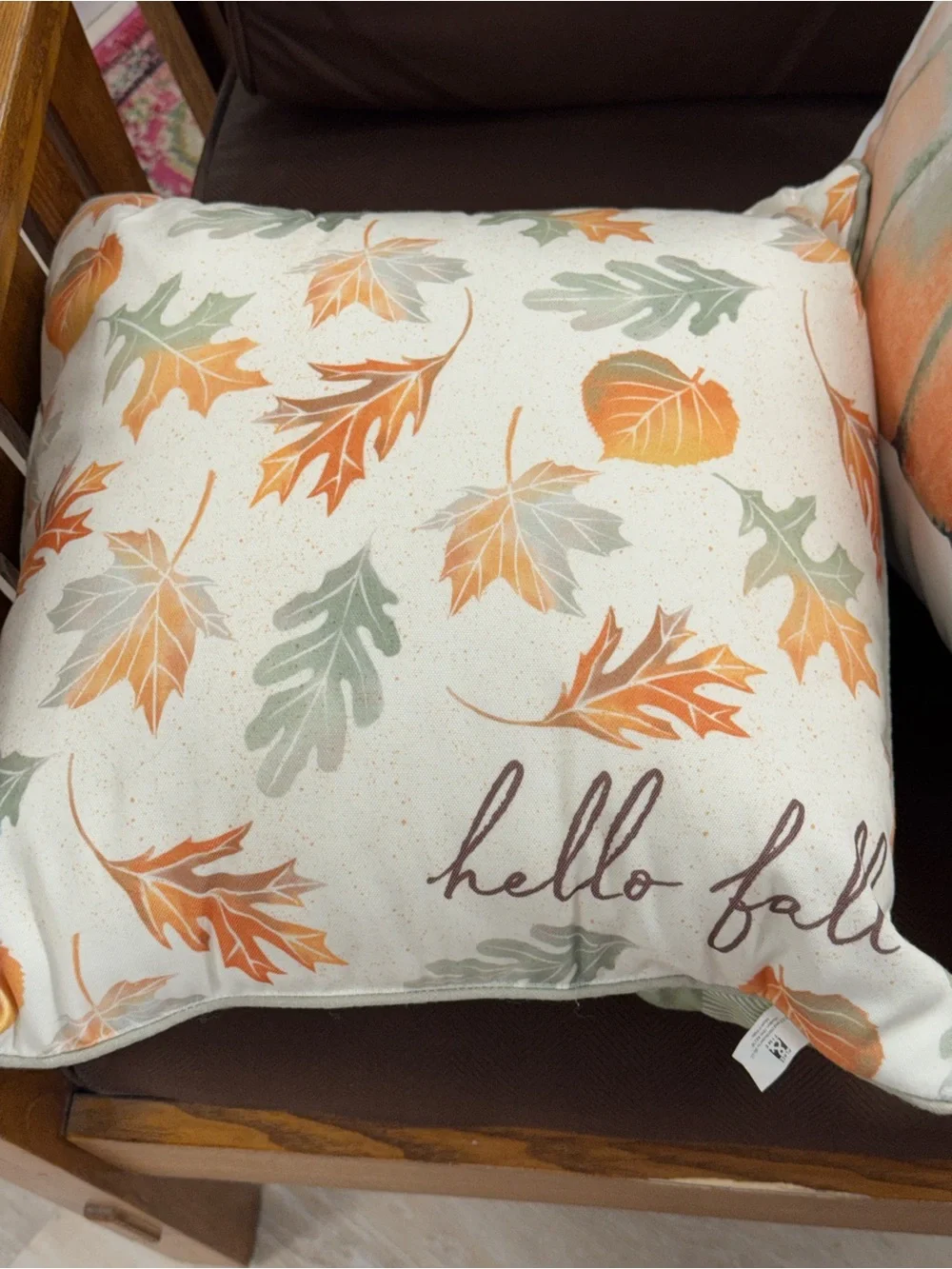 Autumn Pumpkin & Leaf Decorative Throw Pillow Pair